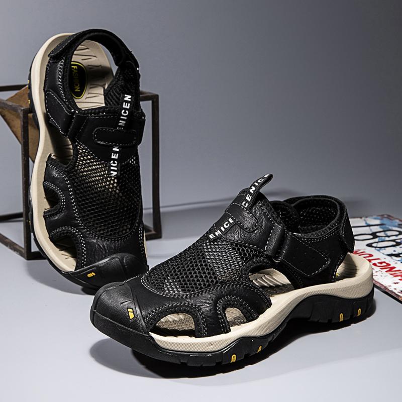 Fashion Summer Men's Sandals Genuine Men Slippers Gladiator Men Beach Sandals Soft Comfortable Outdoors Wading Shoes 38-48