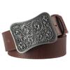 New Fashion Women Belt Gorgeous Arabesque Floral Pattern Noble Royal Flower Metal Buckle Lady Daily Waistband