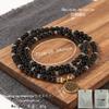 ins style jewelry necklace round beads European and American popular necklace lotus pendant imitation obsidian crystal long necklace
