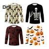 Pánské topy Halloween 3D tisk Tričko s kulatým výstřihem a dlouhým rukávem Tričko Běžný střih Běžný střih Tričko Běžné oblečení Street Party