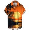 Tropical Palm 3d Print Hawaiian Shirt for Men Summer Beach Street Short Sleeves Tops Harajuku Holiday Lapel Button Loose Blouse