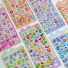 Kawaii Cartoon 3D Relief Sticker Niedlicher Kristall-Gelee-Aufnäher für Handyhülle Spiegel Sammelalbum Journal Tier Deko