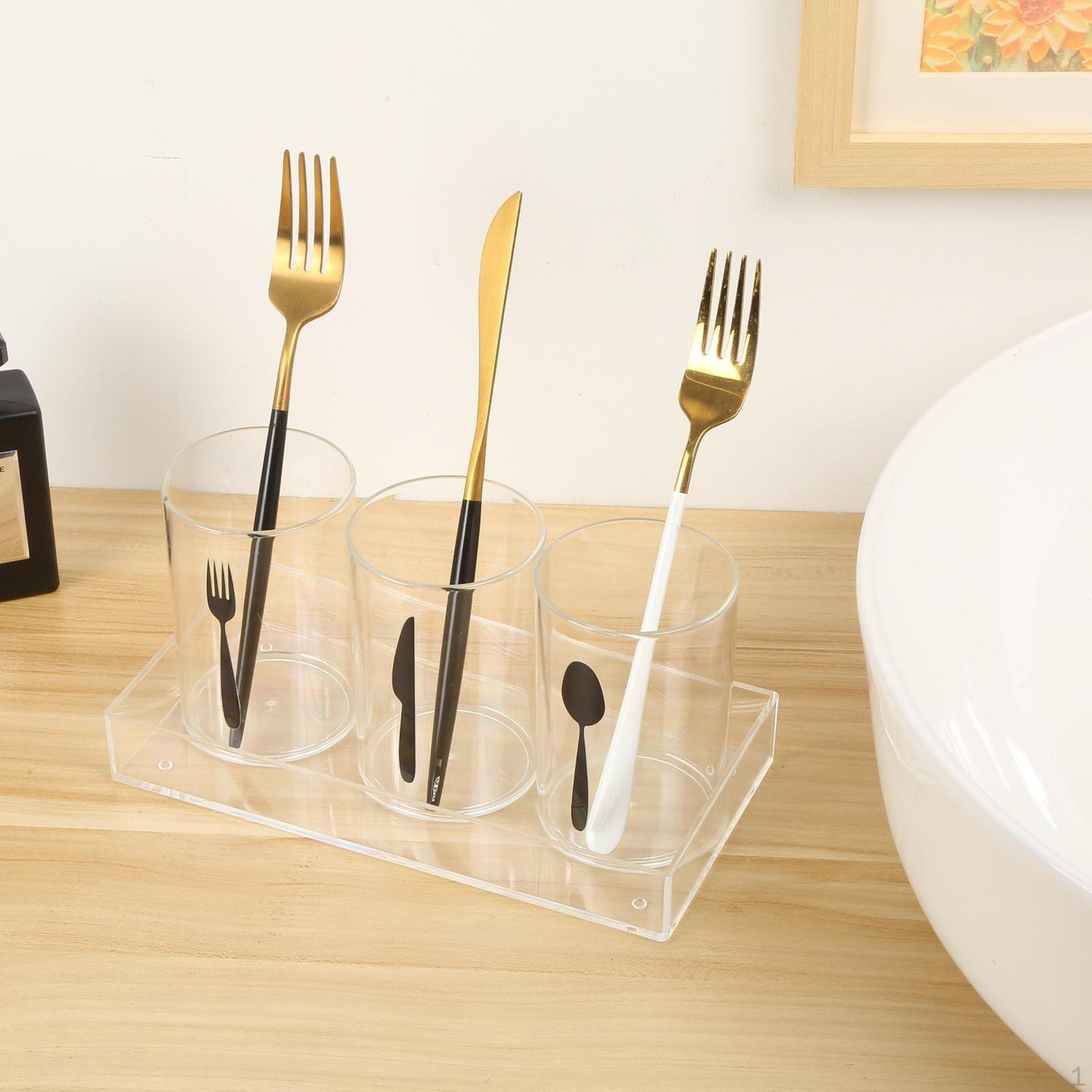 

Acrylic Cutlery Storage Organizer Tableware Box Flatware Caddy Silverware for