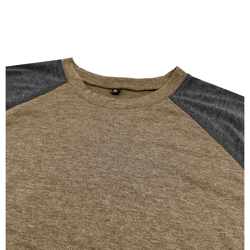 T-shirt casual da uomo a maniche lunghe raglan, vestibilità larga