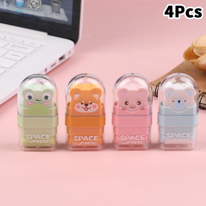 

2 шт./набор ластик-ролик ластик в форме животного чистый мало стружки милый мультяшный ластик