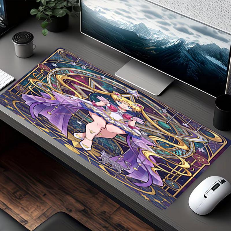 Podkładka pod mysz z nadrukiem Sailor Moon, do klawiatury, laptopa, PC, do biura, domu, Dekoracja biurka, Idealny prezent urodzinowy dla graczy