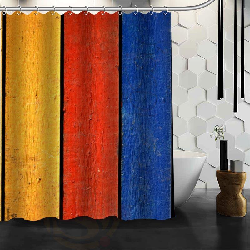

Custom The old wood, colorful wood Shower Curtain Waterproo Polyester Fabric Custom Bathroom Curtain Hooks 90x180cm сливовий