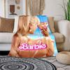 1pc Margot Robbie As Barbie Cartoon Blanket,Portable Throw for Travel & Camping, All Season Cozy Blanket,Ideal Gift