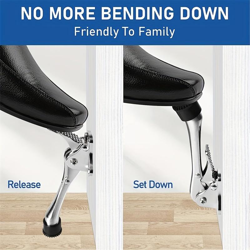 1 ks Dveřní zarážka One Touch Kickdown, Držák dveří, Vysoce odolné dveřní zarážky, Spodní část dveří, Výškově nastavitelné gumové koncovky, Dodává se s montážními šrouby