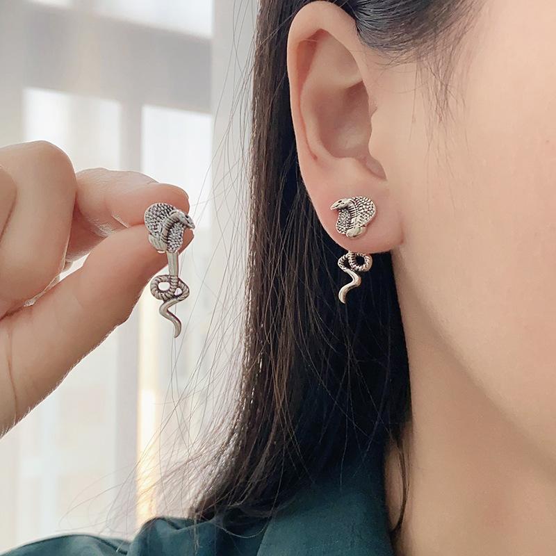 New Style Vintage Color Animal Snake Earrings Detachable 3D Animal Earrings Exclusive Offer