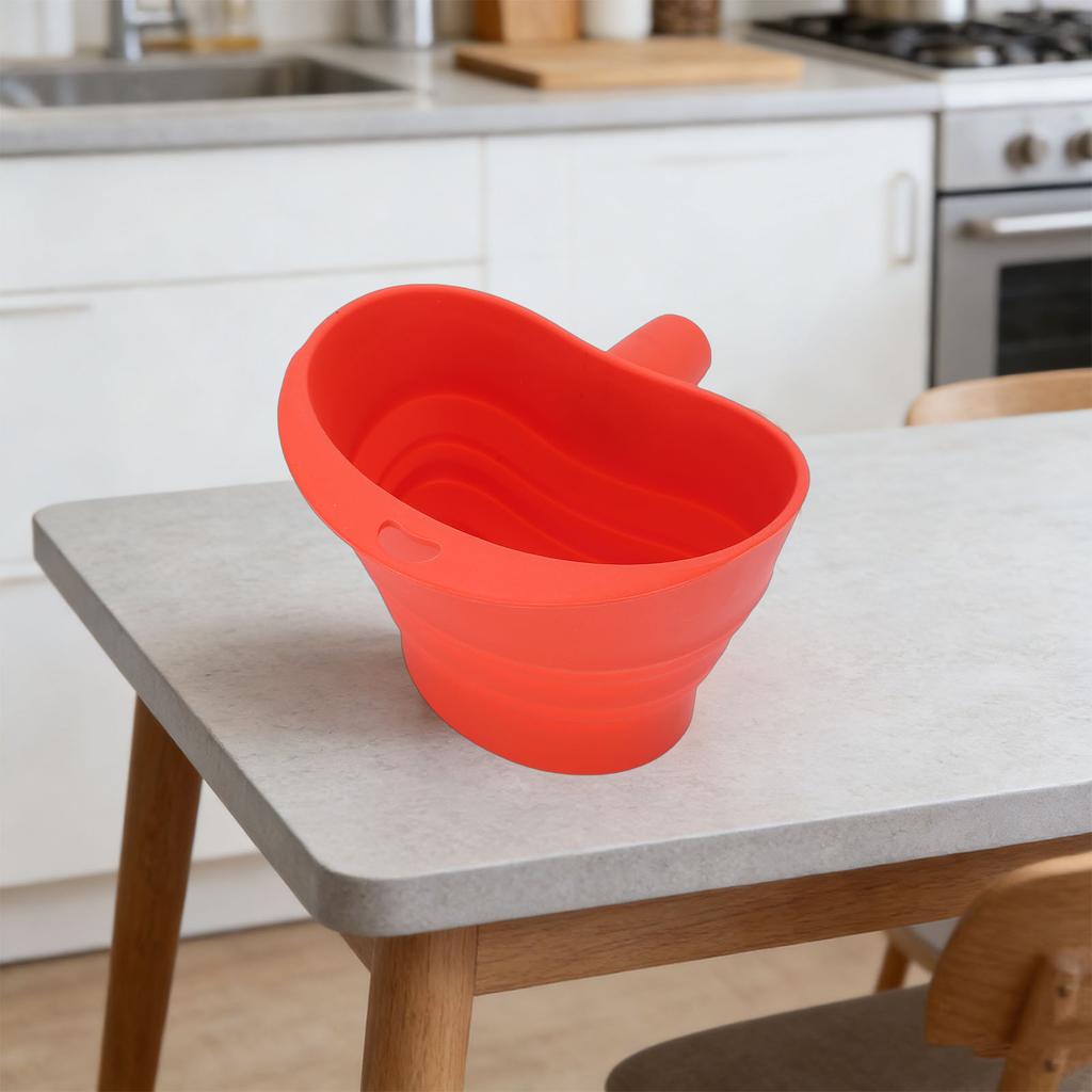 Flour Funnel for Stand Mixer Foldable Wide Opening Mixer Flour Funnel Attachment Silicone Red