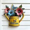Colorful Acrylic Outdoor Hanging Wall Art 2D Owl/Bee/Flowers Wall Sculpture for Outside Garden Fence Patio Yard Decor