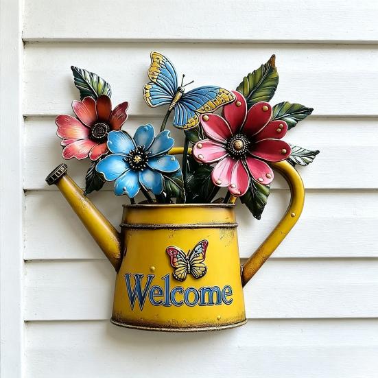 Colorful Acrylic Outdoor Hanging Wall Art 2D Owl/Bee/Flowers Wall Sculpture for Outside Garden Fence Patio Yard Decor