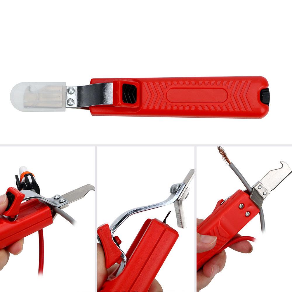 

1Pc Professional Cable Stripper Knife with Rubber Handle for PVC Wire Fast Insulation Stripping Tool 1pc красный