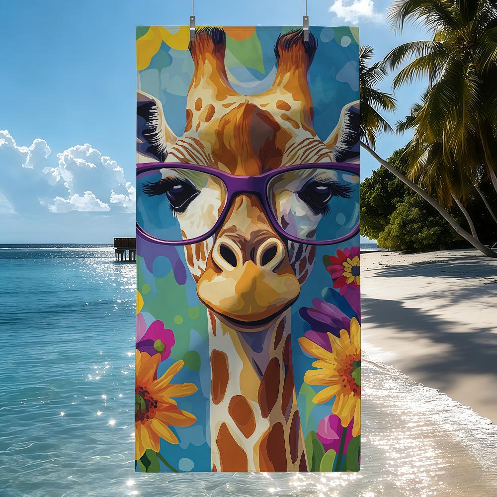 Tropische Giraffen im Urlaub Handtuch Schnelltrocknend Strandtücher Sind Geeignet Für Schwimmbäder Camping Yoga Und Das Fitnessstudio