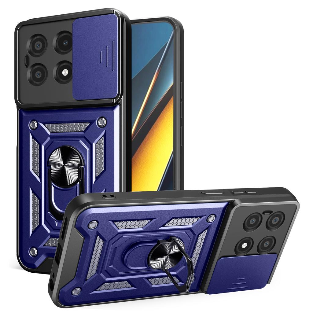 For POCO X6 Pro 5G Case Armor Slide Camera Protection Kickstand Phone Cover for Xiaomi POCO X6 Pro Capa Shockproof Funda