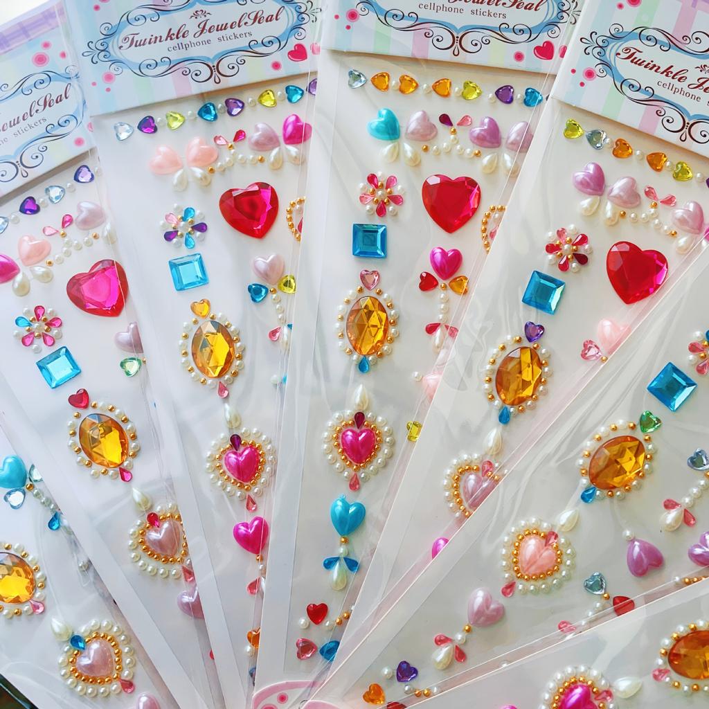 Acrylic Gemstone Stickers,3D Korean Colorful Diamond Decorative Handbooks Stickers Face Stickers ,diy Face Jewelry Sticker