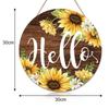 Summer And Fall Decor 30cm 11inch In Diameter Wooden Welcome Door Hanger Waterproof Well Workmanship Sturdy Construction