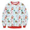 Supply 3D Digital Printing, Christmas Crew Neck Sweater Pullover Fake Two-piece Tie Sweater