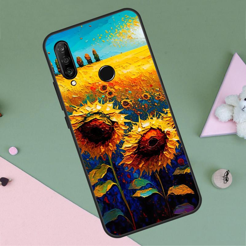 Beautiful Yellow Sunflower For Huawei P30 P40 Lite P60 Pro Nova 7i 8i 11i 12i 12s 10 9 SE Y90 Y60 Y70 Y72 Y61 Y91 Case