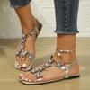 Fashion Ladies Shoes 2024 High Quality Elastic Band Women's Sandals Fashion Butterfly-knot Dress Sandals Women New Peep Toe Flat Sandals