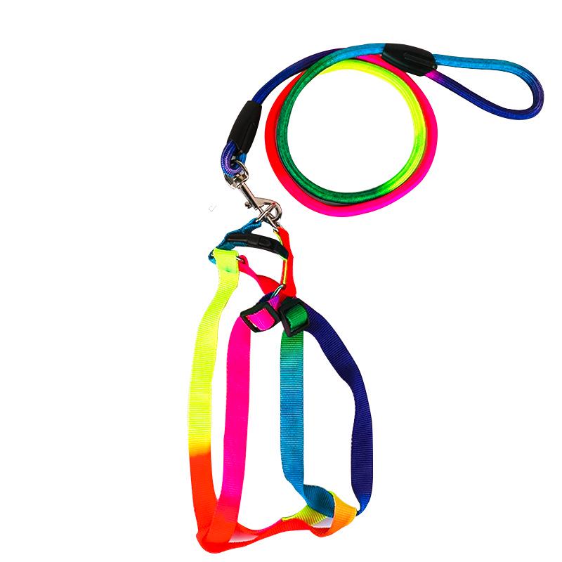 Seven-Color Dog Leash and Harness for Small, Medium, and Large Dogs