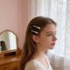 Fermaglio per Capelli Rotondo a Pois Classico Bianco/Nero per Donne Ragazze Fermaglio alla Moda Antiscivolo Decorazione per Capelli in Acrilico