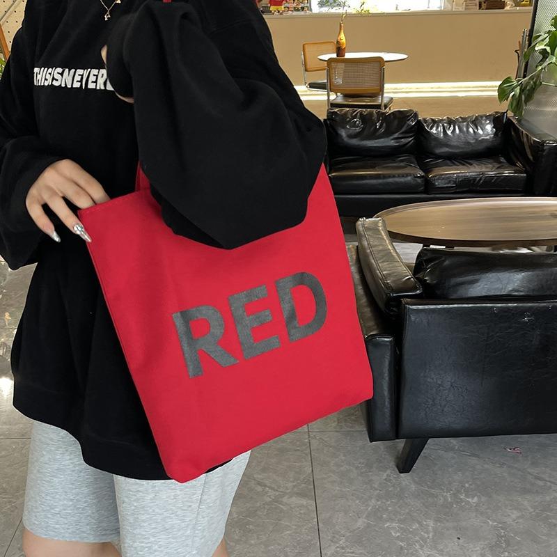 New Autumn Simple Literary Large-capacity Canvas Bag Female Students Commute To Class Portable Shoulder Bag