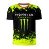 Herren Sommer Monster Energy Marke 3D Gedrucktes Herren T-Shirt Lässig Schnelltrocknend Atmungsaktiv Rundhals Kurzarm