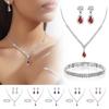 Colier Simplu cu Picătură de Apă Strass Cristal Cercei Lanț Pentru Femei Seturi Bijuterii Nuntă Mireasă Accesorii Rochie