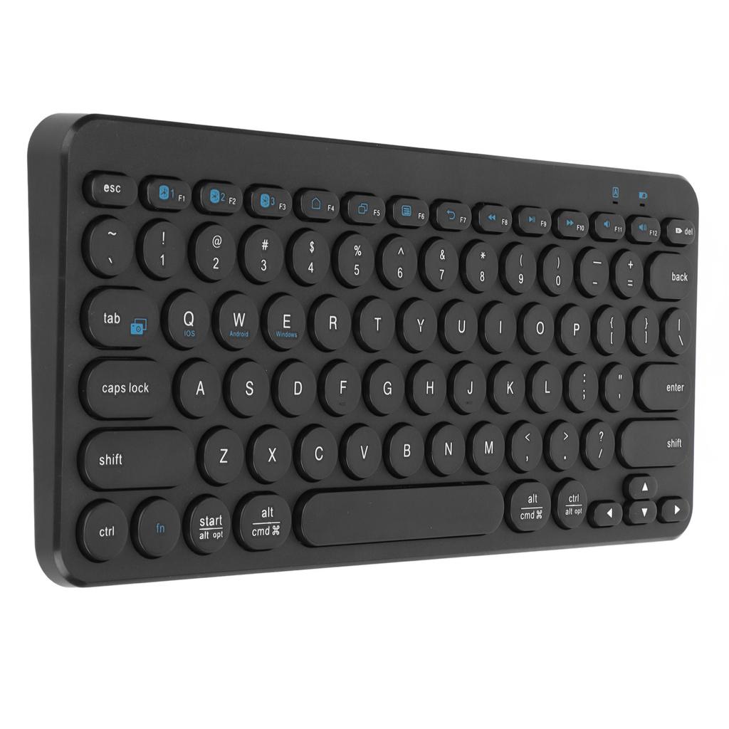 Wireless Keyboard 78 Keys Round Keycaps Slim Compact Retro Quiet Bluetooth Keyboard for Home Office