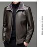 Thickened Lambskin Leather Jacket with Fur Lining for Middle-Aged and Elderly Men