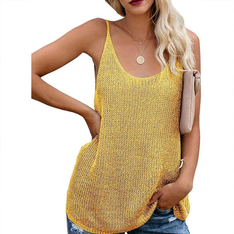 

Весенне-летняя мода, майка с круглым вырезом, топ с цветными блоками, нижняя майка, женский жилет XXL жёлтый