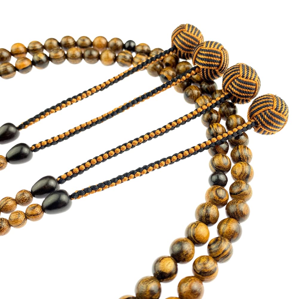 Myorenka Shingon Buddhist Formal Prayer Beads for 108 Natural Wooden Furiwake Shaku San Ebony Odamaki Includes Prayer Bead Amulet Prayer Wooden Prayer