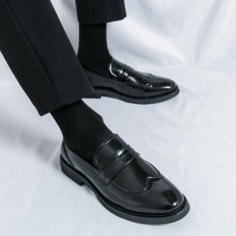 Men Loafers Street Style Brogue Classic Shoes Formal Business Wedding Dress Prom Blazers Tuxedo Party Shoes Large Size