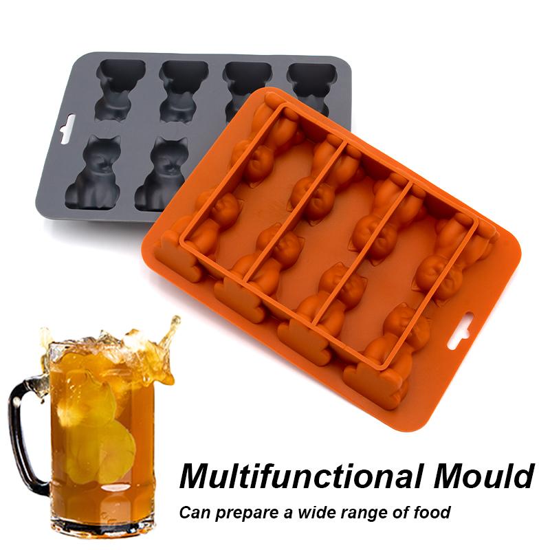 1pc 3D Cat Ice Cube Mold Easy To Release Silicone Ice Hockey Machine Suitable for Cold Drinks Whiskey and Cocktails BPA Fre