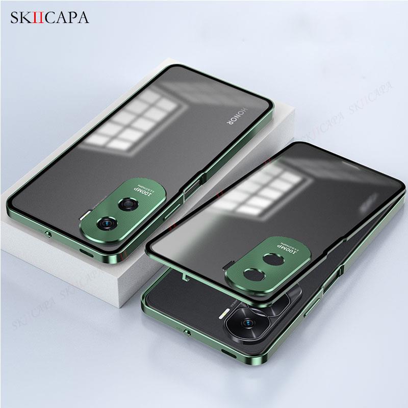 Tempered Glass Phone Case For Huawei Honor 90 Aluminium Alloy Bumper Cover For Huawei Honor 90 Pro X50i Slim Shockproof Cover
