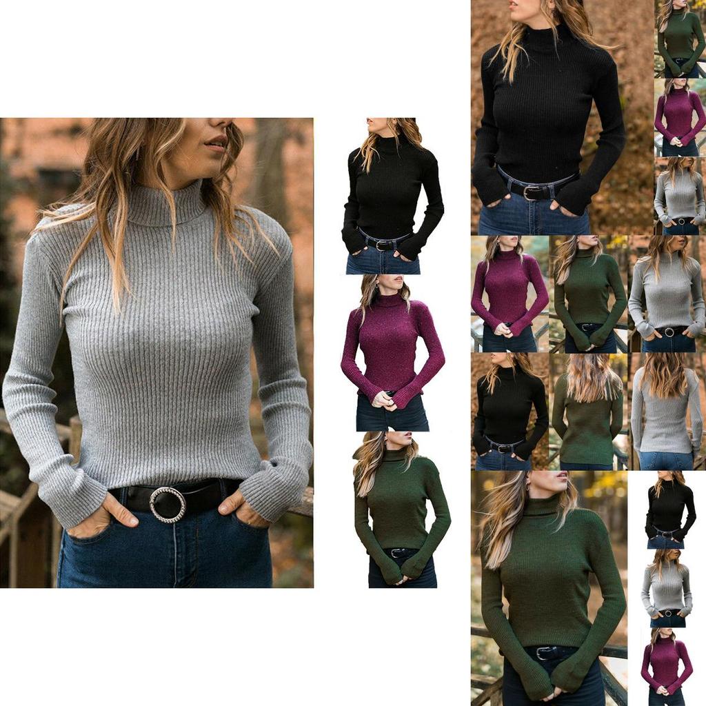 Women's Winter Turtleneck Sweater Casual Slim Fit Long Sleeve Warm Tops Blouse