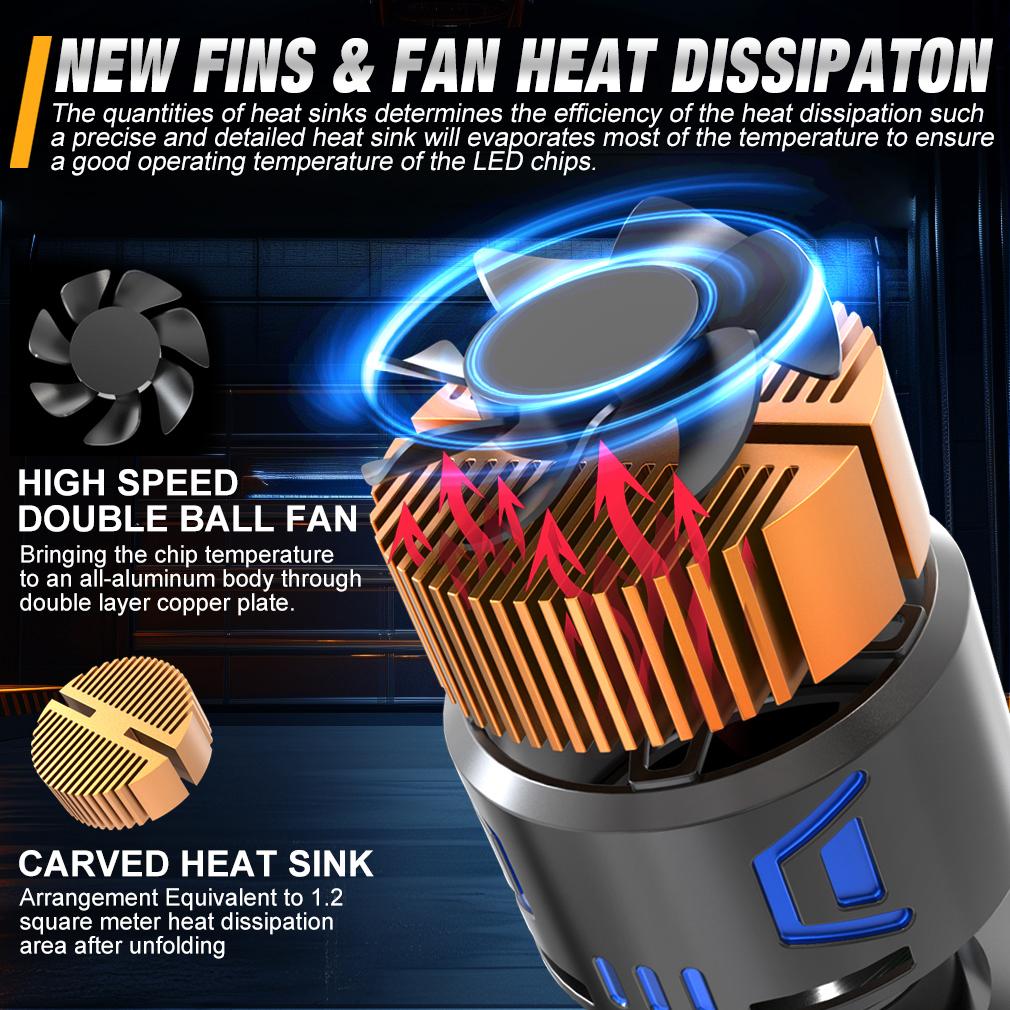 2 Pezzi H7 LED 80000LM 250W H1 H4 H11 H8 9005 HB3 9006 HB4 9012 HIR2 Lampadine LED per Fari Auto Canbus Alta Potenza Diodi CSP Lampada Nebbia Auto 6500K Bianco