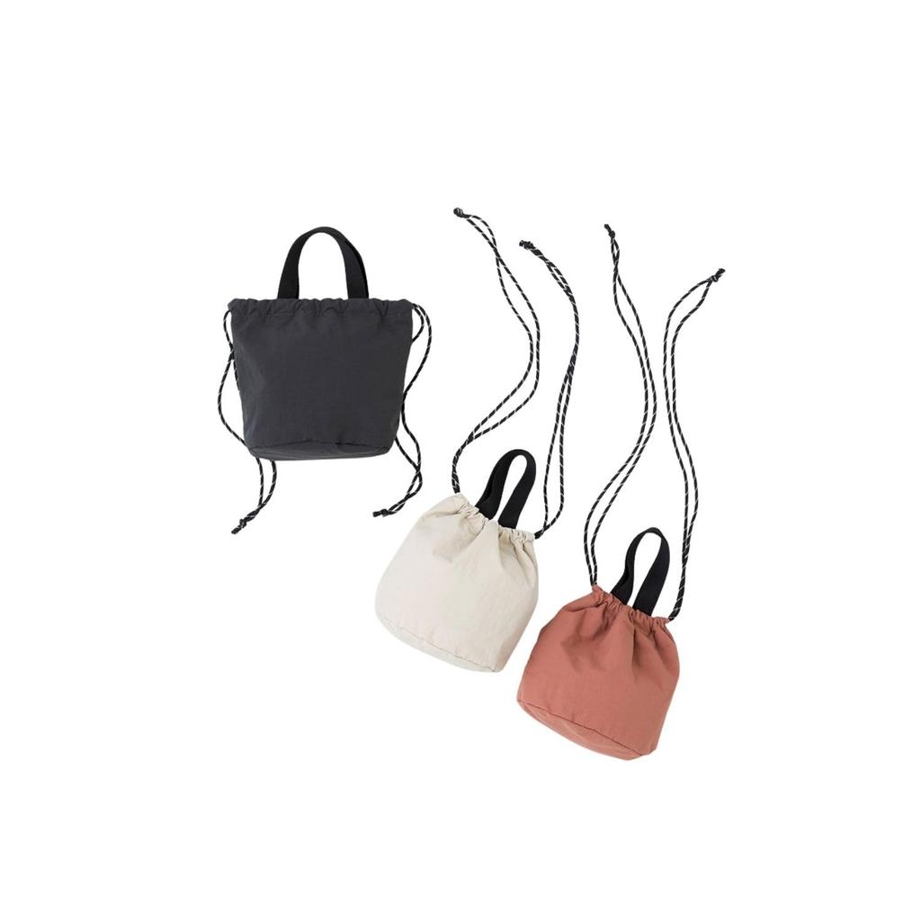 Zhicheng Hanbai Leichte, runde Schultertasche aus wasserabweisendem Material, dunkelgrau, B 20 x T 16 x H 22 cm (Griffhöhe 11,5 cm, maximale Länge