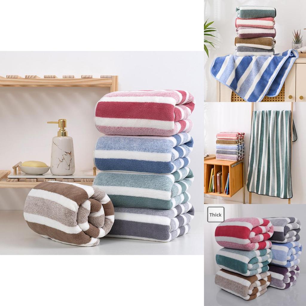 Bath Towel Wrap Coral Fleece Thick Large Absorbent Home Use For Face And Body