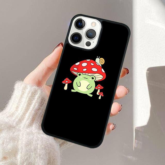 Kawaii Frog Mushroom Phone Case For Apple iPhone 17 Air Pro Max Plus Coque For iPhone 17 Air 14 15 16 13 12 Max Cover