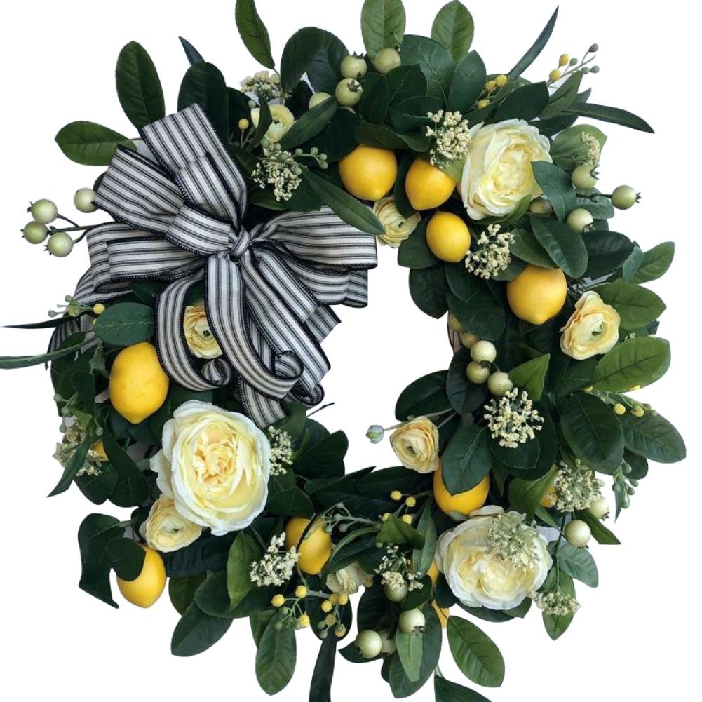 Coronițe de toamnă pentru ușa din față Coroniță de toamnă cu fructe de pădure, dovleac, frunze de arțar, decorațiune de Halloween, Ziua Recunoștinței, Festivalul Recoltei