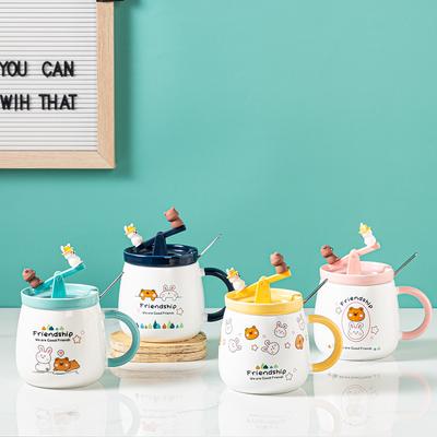 Keramik-Wippe, süße Cartoon-Tasse, Kaffeetassen und -becher, Tasse für Teetasse, lustiges Trinkgeschirr für Küche, Esszimmer, Bar, Haus und Garten