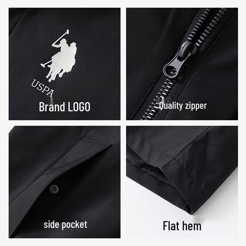 U.S. POLO ASSN. Men's Hooded Casual Windbreaker Jacket