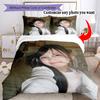 Customize Photos Customize Your Photo Bedding Set Breathable Duvet Cover with Pillowcases Home Decoration Birthday Gift