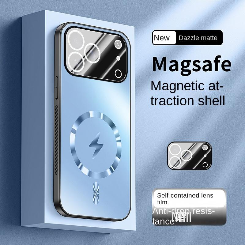 For iPhone 17 Pro Max 17 17Pro Tempered Glass Matte Magnetic For Magsafe Wireless Charging Case  Shockproof Soft Hard Cover