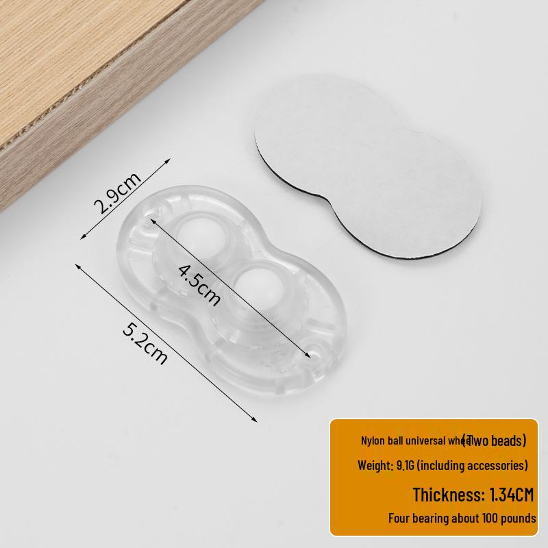 Punch-Free Adhesive Caster Wheels - Silent, Wear-Resistant, Ball Bearing, Thickened Base for Household Mobility.