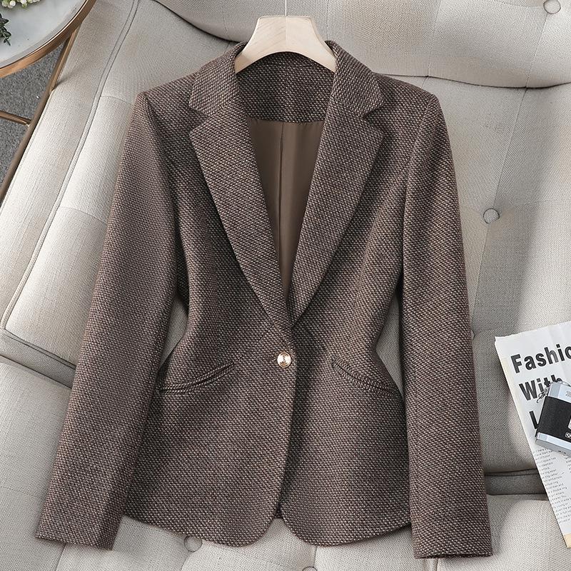 2025 Damen Merino-Woll-Anzugjacke - Herbst/Winter Petite Slim Fit, Verdickter Blazer im Göttinnen-Stil