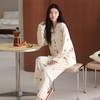 Zaisuo 100% Cotton Pajamas ong Seeve ong Pants Autumn Winter Homewear Set Comfortabe Pure Cotton Suitabe for Outdoor Wear